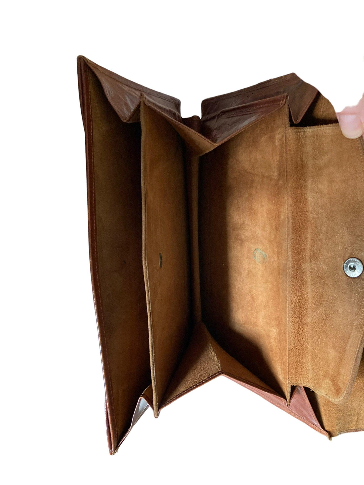 Vintage Leather Cream & Brown Snakeskin Clutch Bag - Ava & Iva