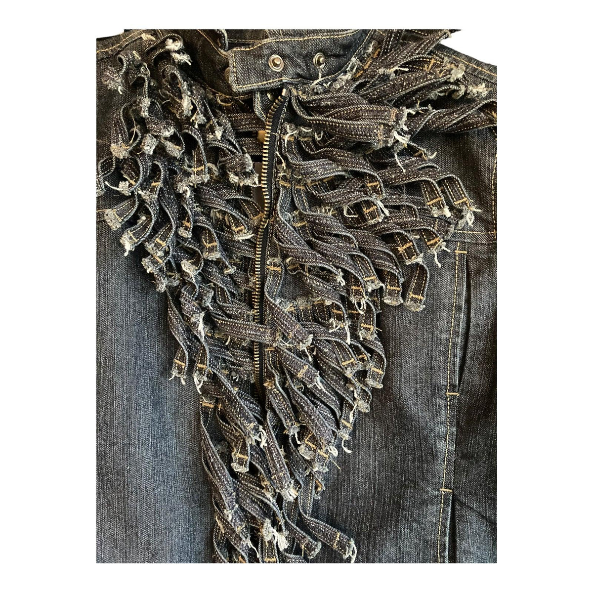 Armani Jeans Blue Denim Long Sleeved Jacket UK Size 10 - Ava & Iva