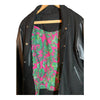 Vintage Wool & Leather Black Bomber Style Long Sleeved Jacket UK Size S/M - Ava & Iva