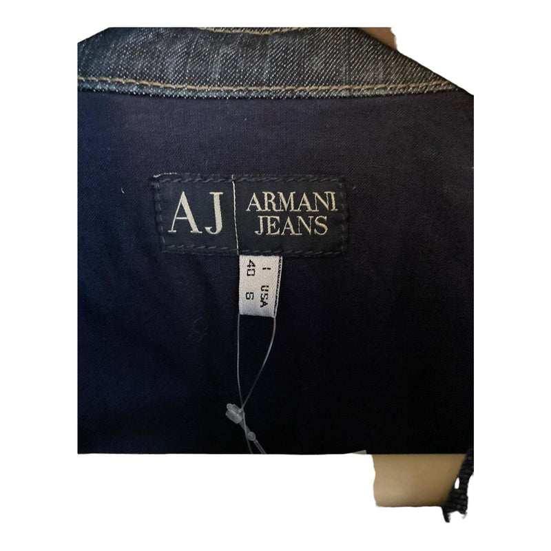 Armani Jeans Blue Denim Long Sleeved Jacket UK Size 10 - Ava & Iva