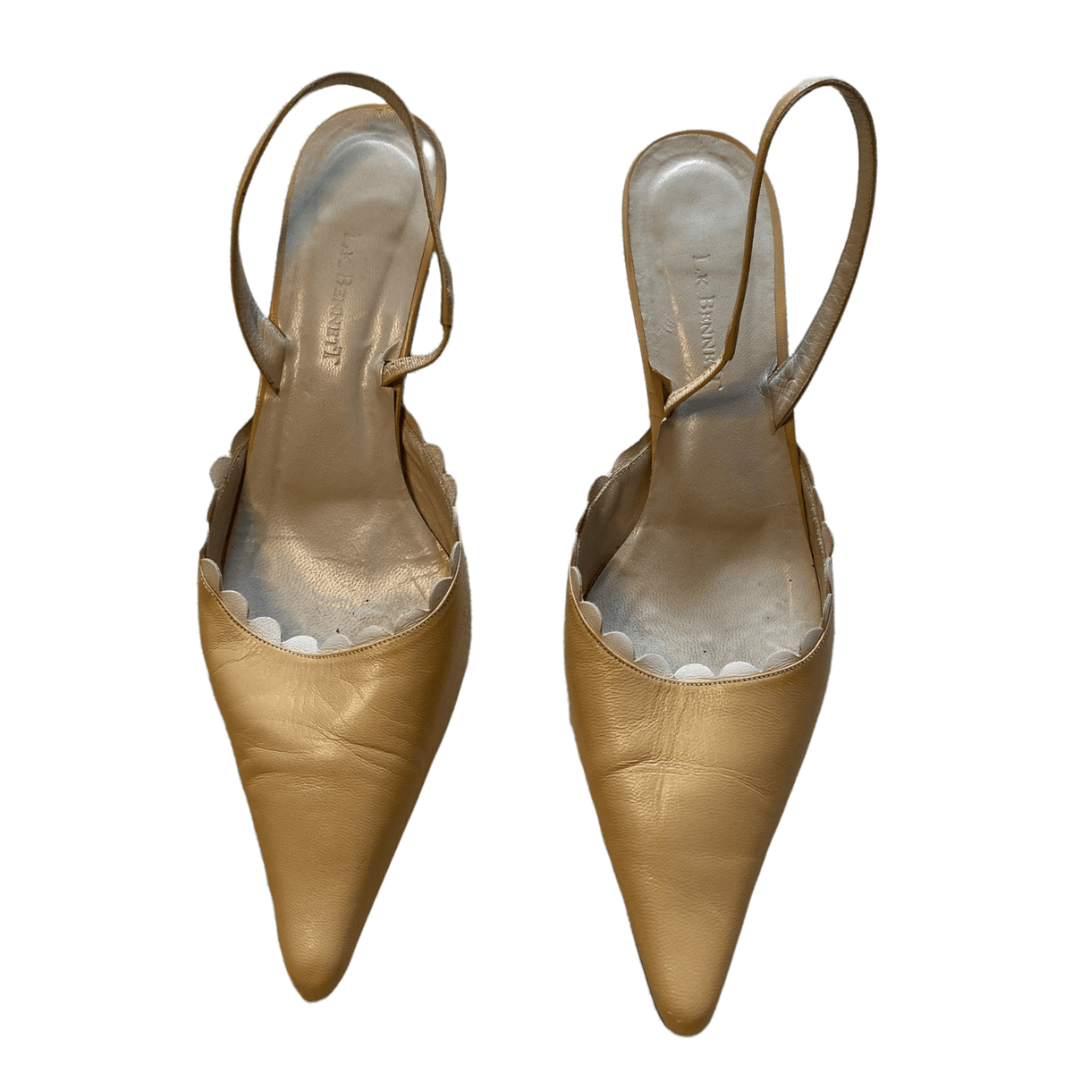 L.K Bennett Leather Kitten Heels Cream UK 7 EU 40 - Ava & Iva