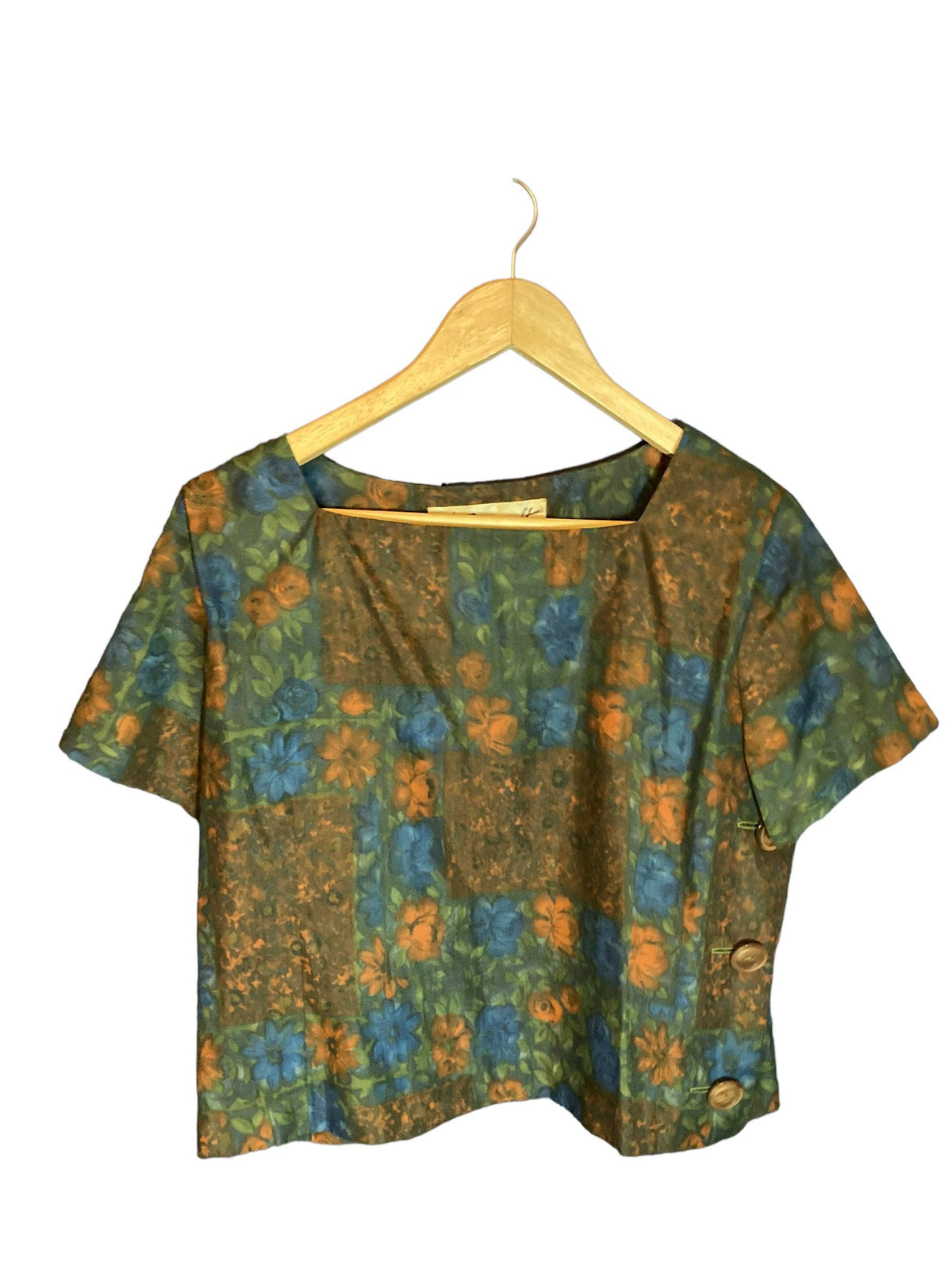 Rembiandt Original Cotton Multi-Coloured Short Sleeved Top UK Size 16 - Ava & Iva