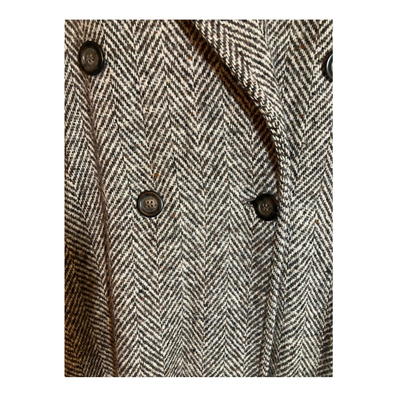 MaxMara Wool Brown & Cream Long Sleeved Coat UK Size 14 - Ava & Iva
