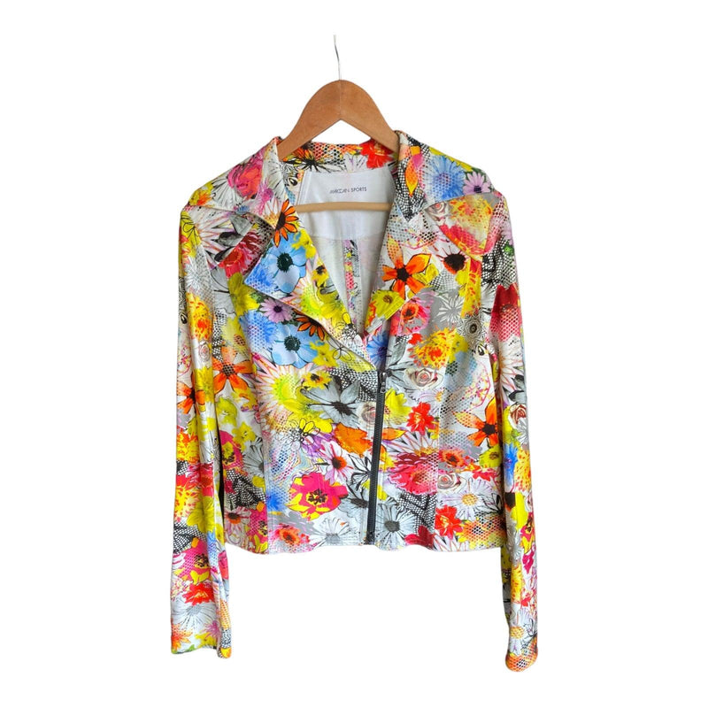 Marccain Sports Cotton Floral Multi-Coloured Long Sleeved Jacket UK Size 12 - Ava & Iva