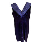 Morton Miles Velvet Saphire Blue Sleeveless Cocktail Dress UK Size 12 - Ava & Iva