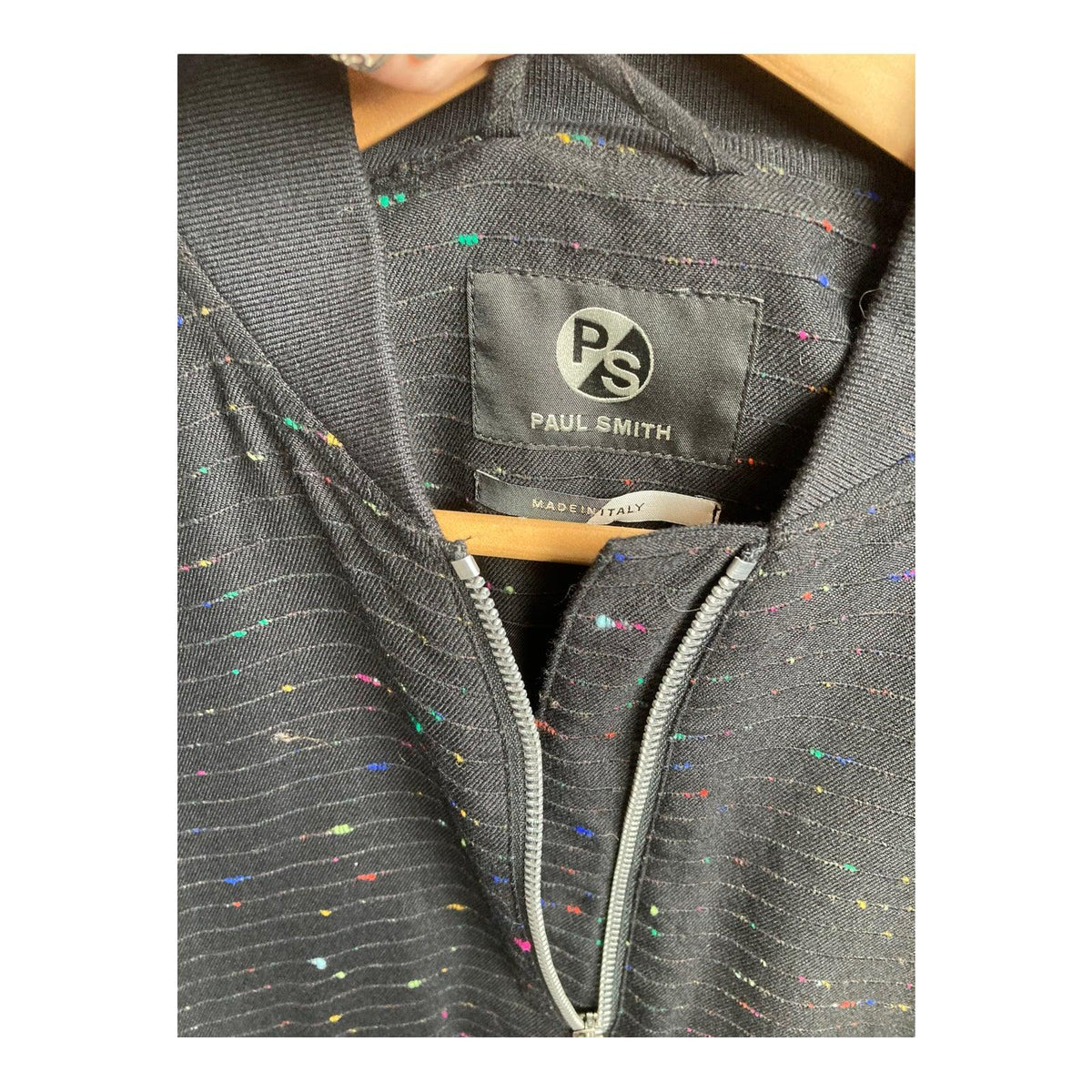 Paul Smith Black Multi Flecked Long Sleeved Jacket UK Size 16 - Ava & Iva