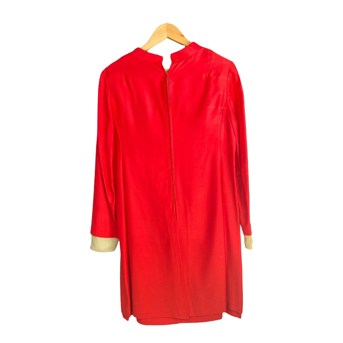 Jane And Jane Red And Cream Long Sleeved Dress UK Size 14 - Ava & Iva