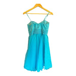 Vintage Aqua Strappy Cocktail Dress UK Size 6 - Ava & Iva