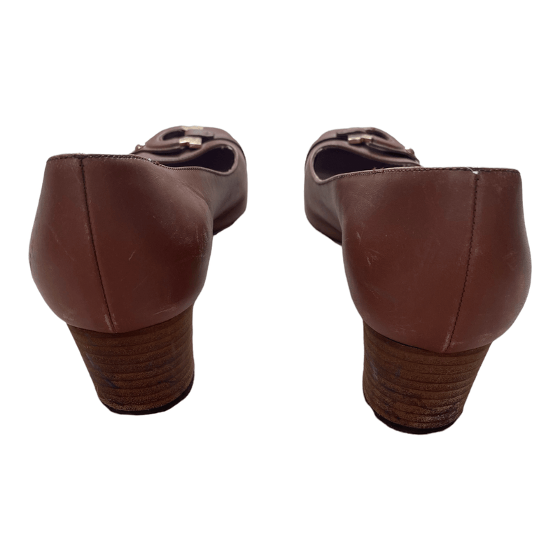 Ferragamo Leather Court Shoes Brown UK 7.5 EU 40.5 - Ava & Iva