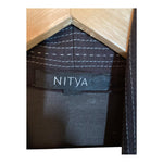 Nitya Wool Blend Brown Waterfall Fronted Long Sleeved Top UK Size 10 - Ava & Iva