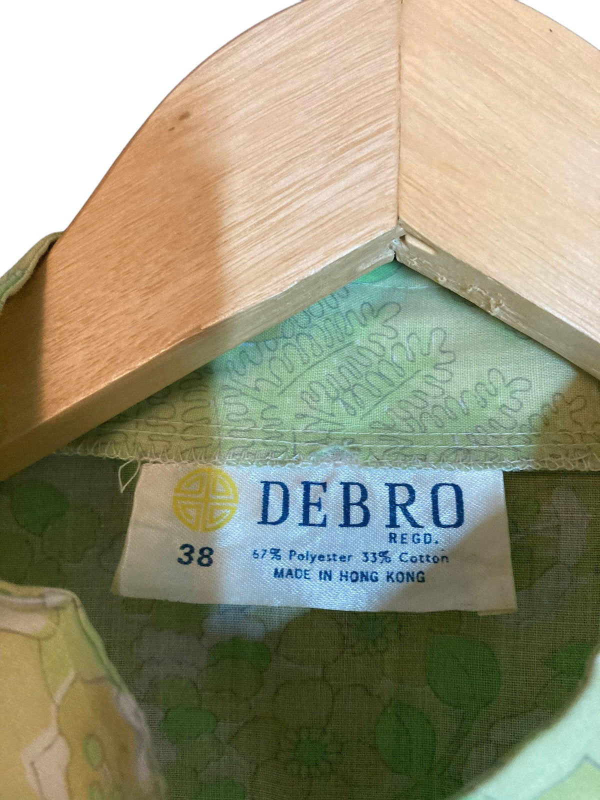 Debro Lime Green Long Sleeved Patterned Shirt Style Tunic UK Size 10 - Ava & Iva