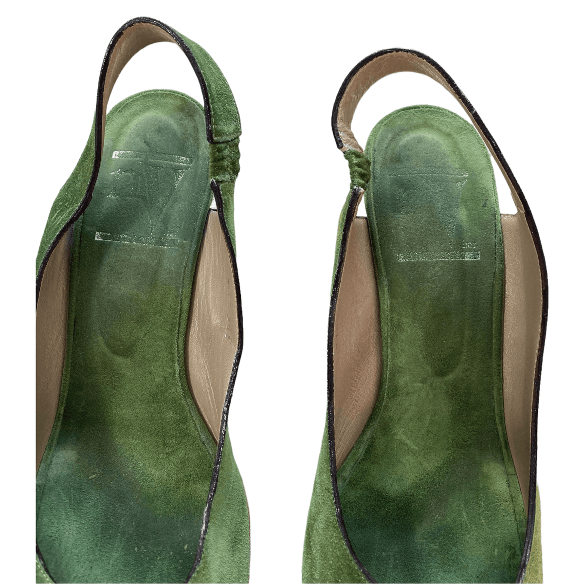 NV Suede Peep Toe Heels Green UK 7 EU 40 - Ava & Iva
