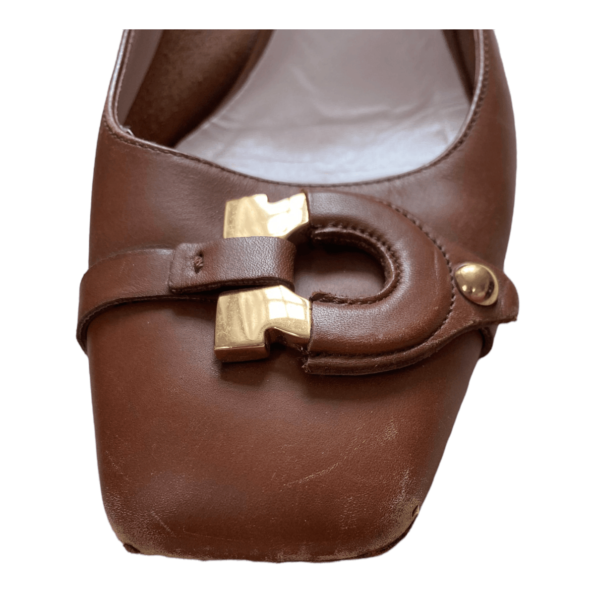 Ferragamo Leather Court Shoes Brown UK 7.5 EU 40.5 - Ava & Iva