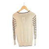 Lela Rose Cashmere Cream and Brown Long Sleeved Cardigan UK Size Small - Ava & Iva