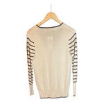 Lela Rose Cashmere Cream and Brown Long Sleeved Cardigan UK Size Small - Ava & Iva