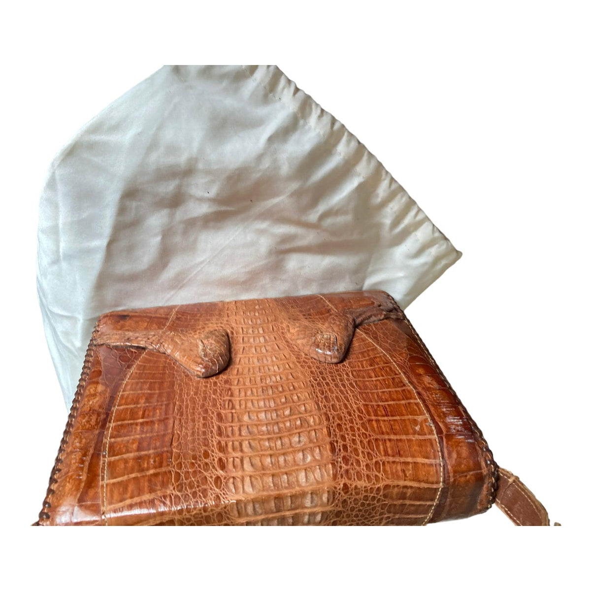 Vintage Genuine Alligator Brown Handbag - Ava & Iva
