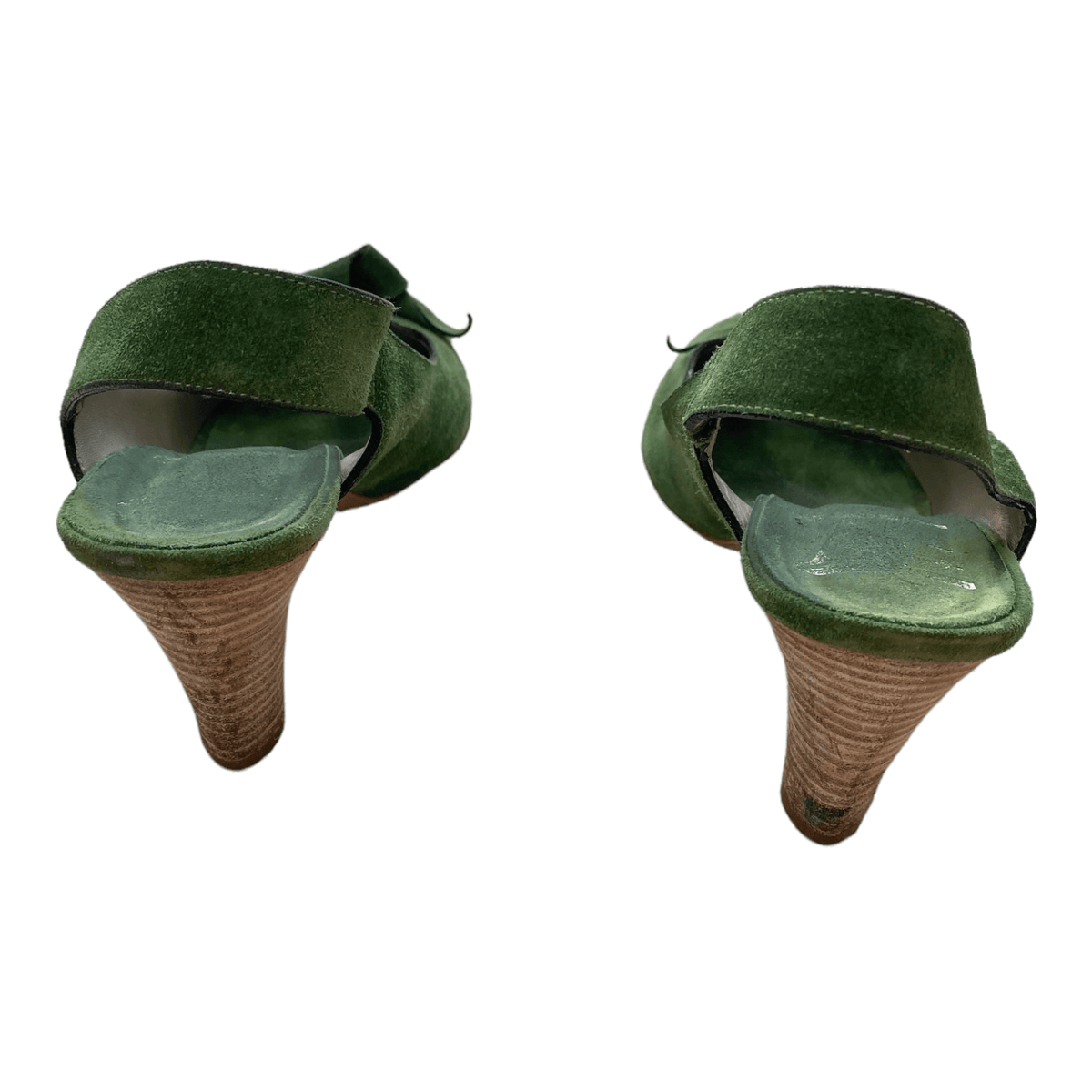 NV Suede Peep Toe Heels Green UK 7 EU 40 - Ava & Iva