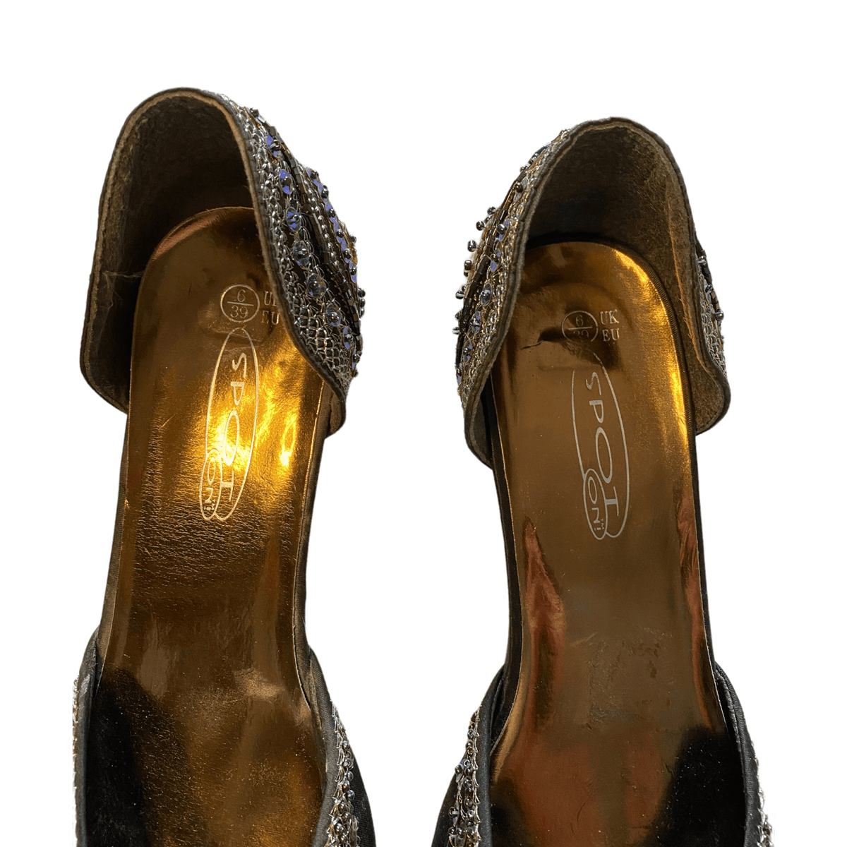 Spot On Silk Kitten Heels Green UK 6 EU 39 - Ava & Iva