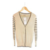 Lela Rose Cashmere Cream and Brown Long Sleeved Cardigan UK Size Small - Ava & Iva