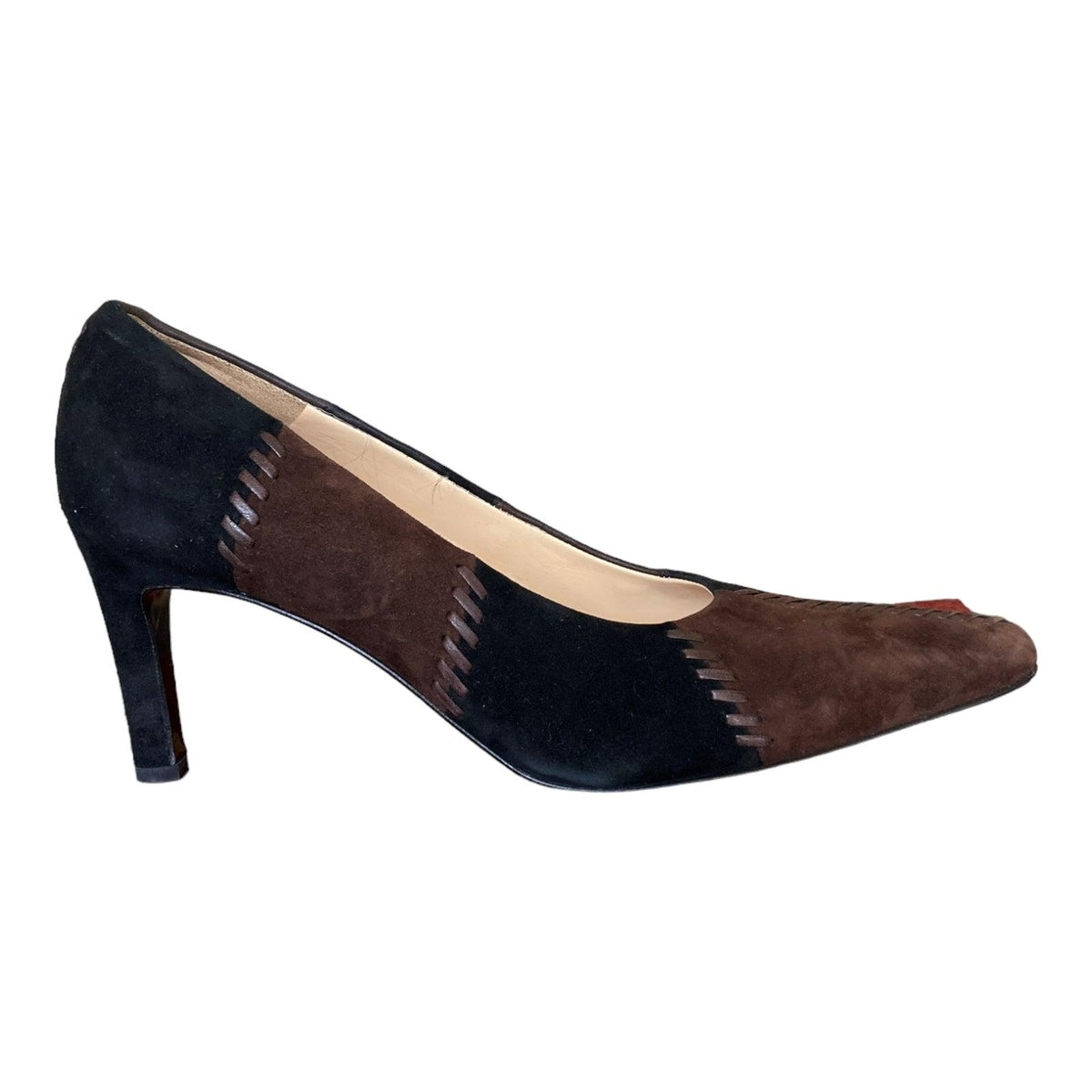 Salvatore Ferragamo Calf Suede Brown Court Shoe UK Size 7.5 - Ava & Iva