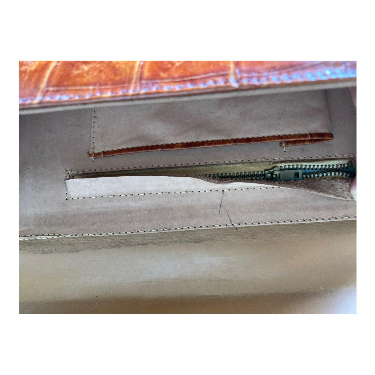 Vintage Leather Tan Clutch Bag - Ava & Iva