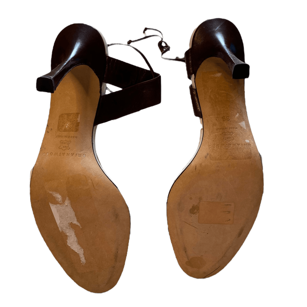 Brian Atwood Leather Kitten Heeled Sandals White UK 6 EU 39 - Ava & Iva