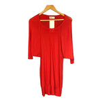 Tsesay Wool Red Dress Top 3/4 Batwing Sleeve UK Size Small - Ava & Iva