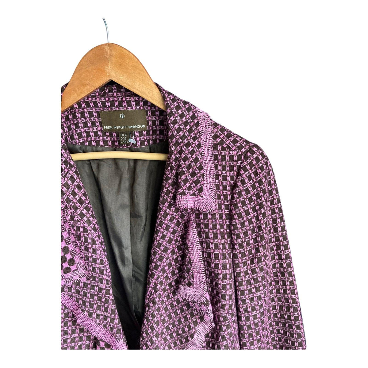 Fenn Wright Manson Wool Pink & Brown Long Sleeved Jacket UK Size 12 - Ava & Iva