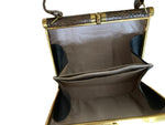 Vintage Leather Brown Snakeskin Handbag - Ava & Iva