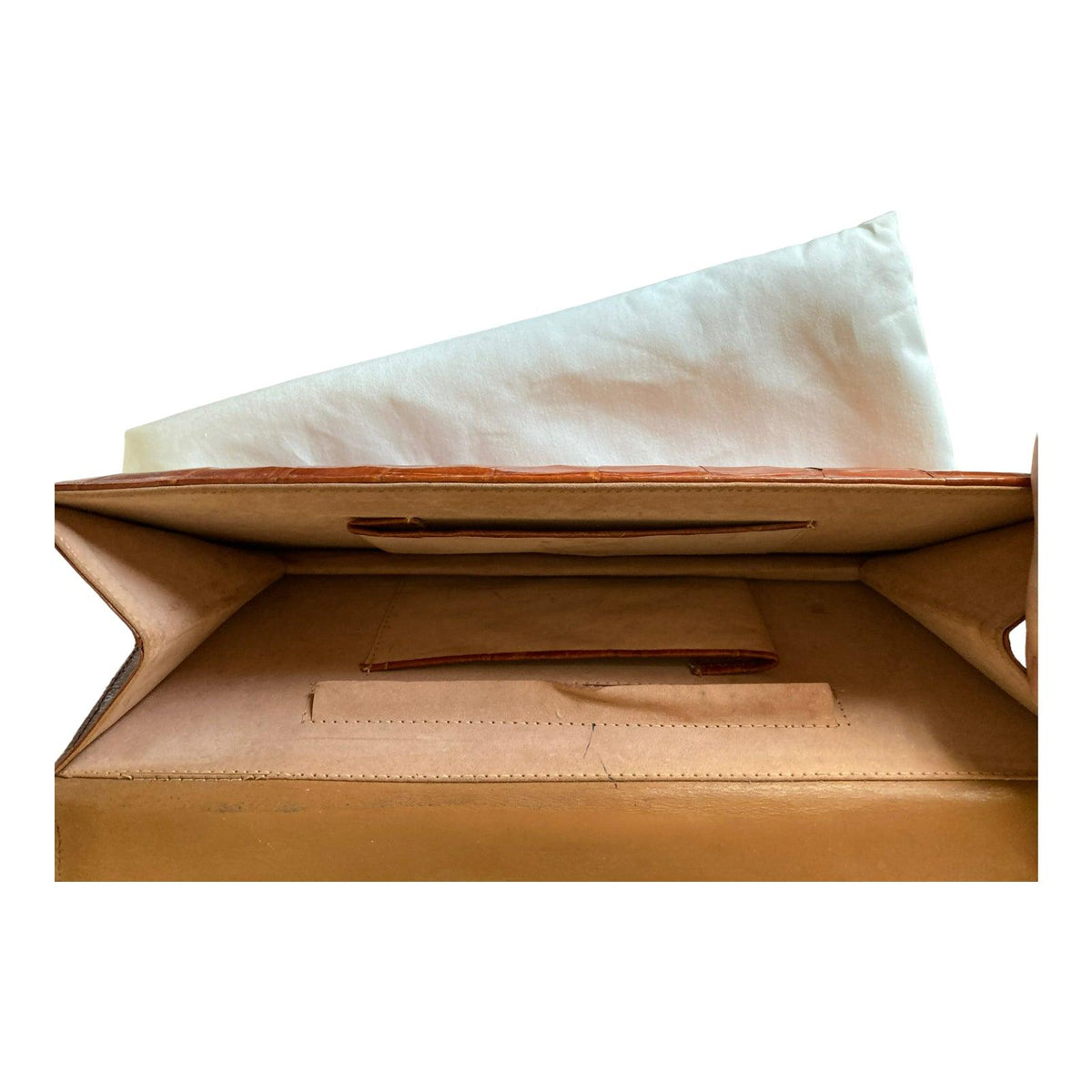 Vintage Leather Tan Clutch Bag - Ava & Iva