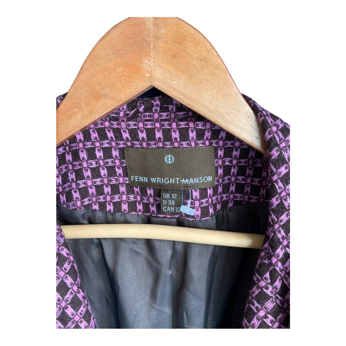 Fenn Wright Manson Wool Pink & Brown Long Sleeved Jacket UK Size 12 - Ava & Iva