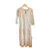 Caroline Charles London Cream Lace Overlay 3/4 Sleeve Long Line Dress UK Size 10 - Ava & Iva