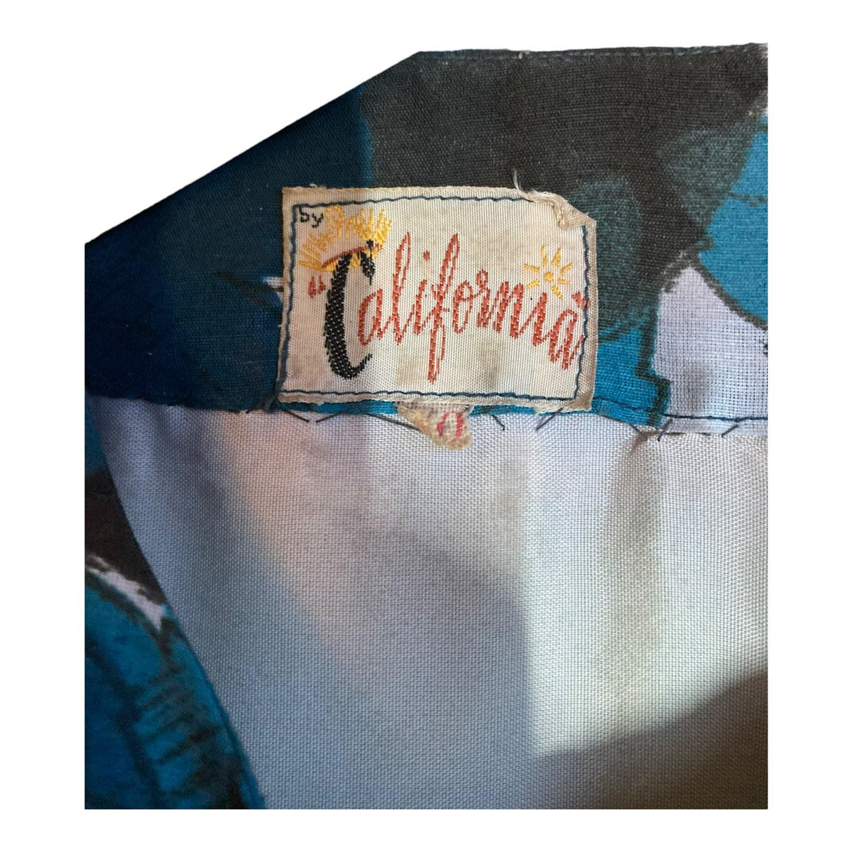 California Teal Black & White Patterned Sleeveless Dress UK Size 12 - Ava & Iva