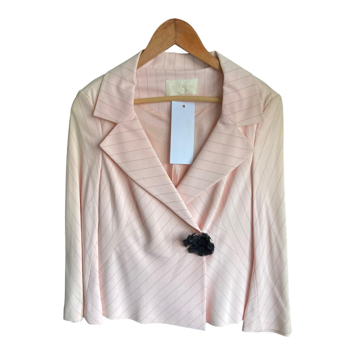 Ronit Zilkha Pink Pinstripe Long Sleeved Jacket UK Size 10 - Ava & Iva