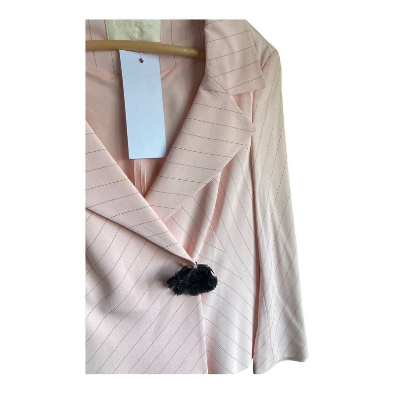 Ronit Zilkha Pink Pinstripe Long Sleeved Jacket UK Size 10 - Ava & Iva