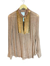 Joseph Linen Bronze Long Sleeved Blouse UK Size 12 - Ava & Iva