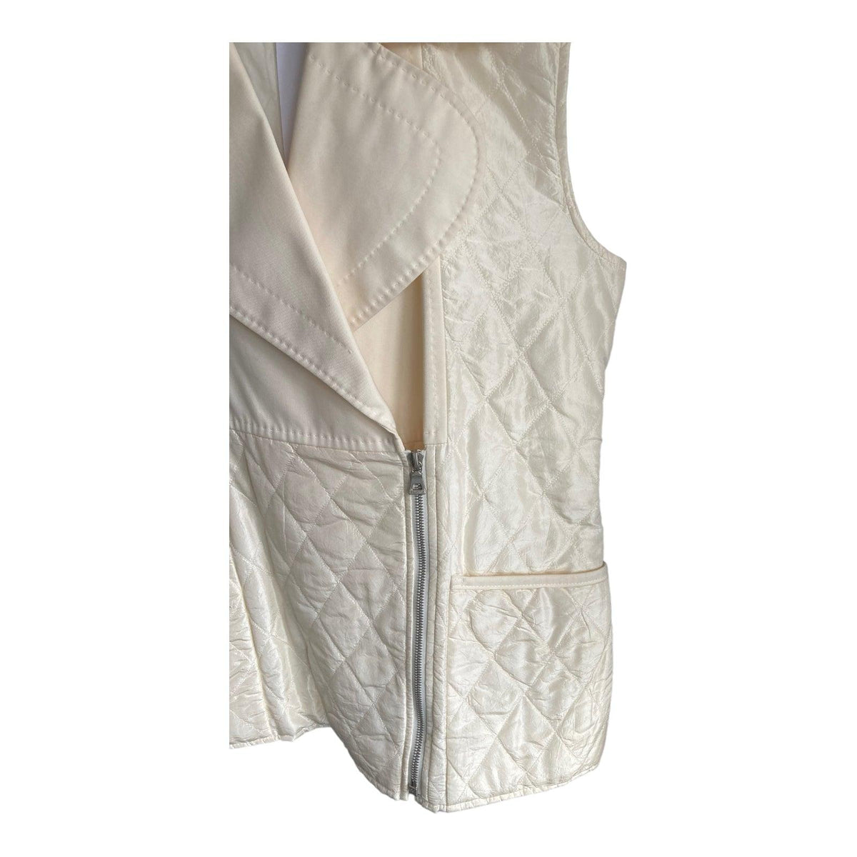 Aquascutum Silk Cream Gilet Style Jacket UK Size Medium - Ava & Iva