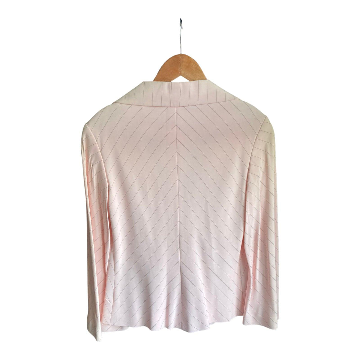 Ronit Zilkha Pink Pinstripe Long Sleeved Jacket UK Size 10 - Ava & Iva