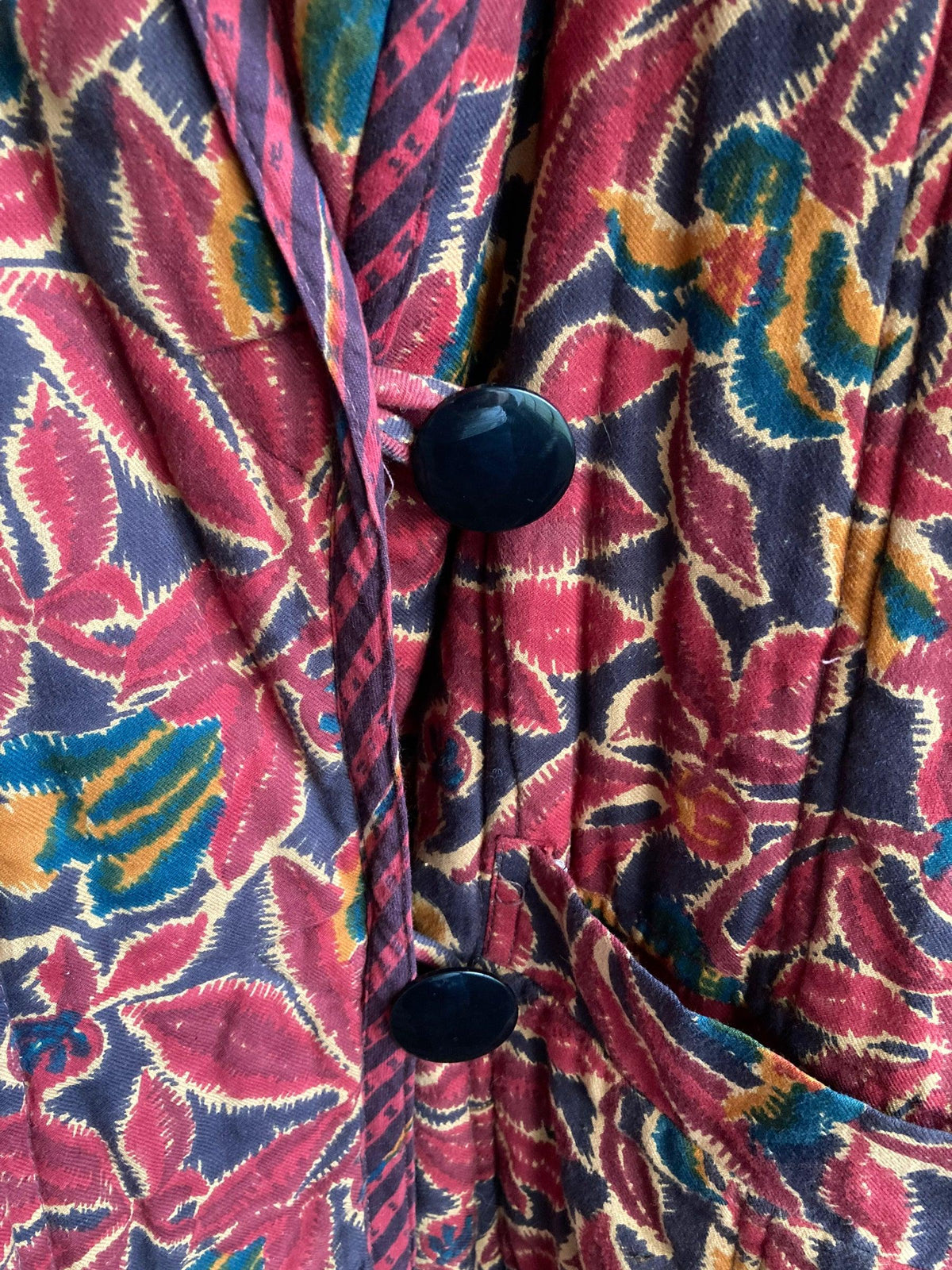 Anokhi Cotton Padded Rust Multi-Coloured Long Sleeved Jacket UK Size 10. - Ava & Iva