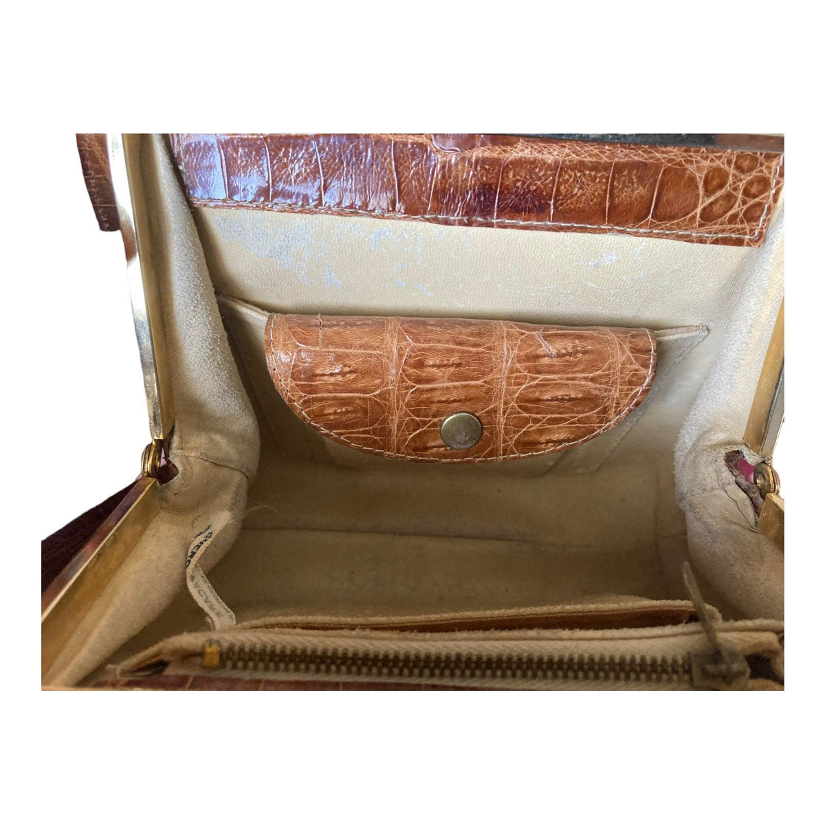 Cuero Yacare Leather Crocodile Brown Handbag - Ava & Iva