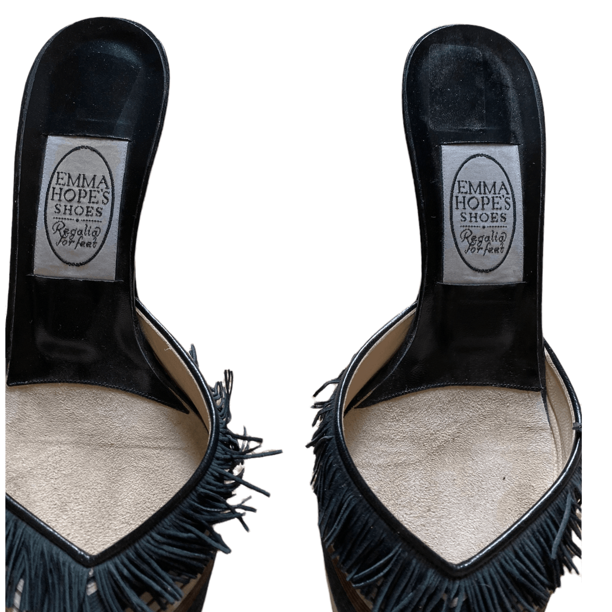 Emma Hope Suede Kitten Heeled Mules Black UK 6.5 EU 39.5 - Ava & Iva