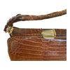 Cuero Yacare Leather Crocodile Brown Handbag - Ava & Iva