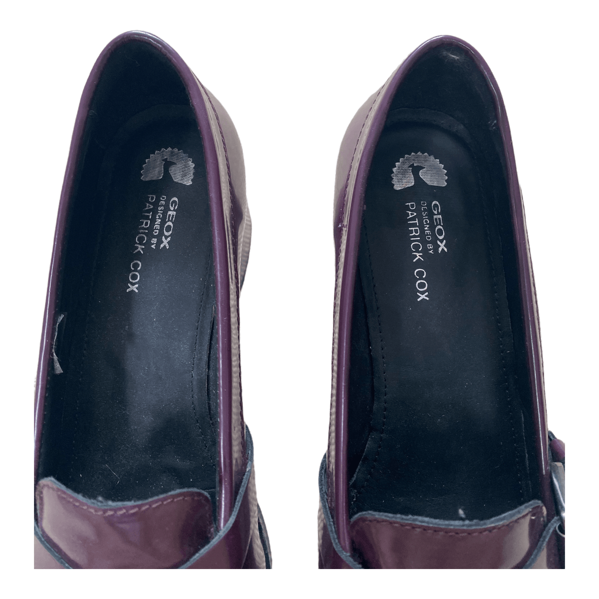 Geox Leather Block Heel Loafers Purple UK 6 EU 39 - Ava & Iva