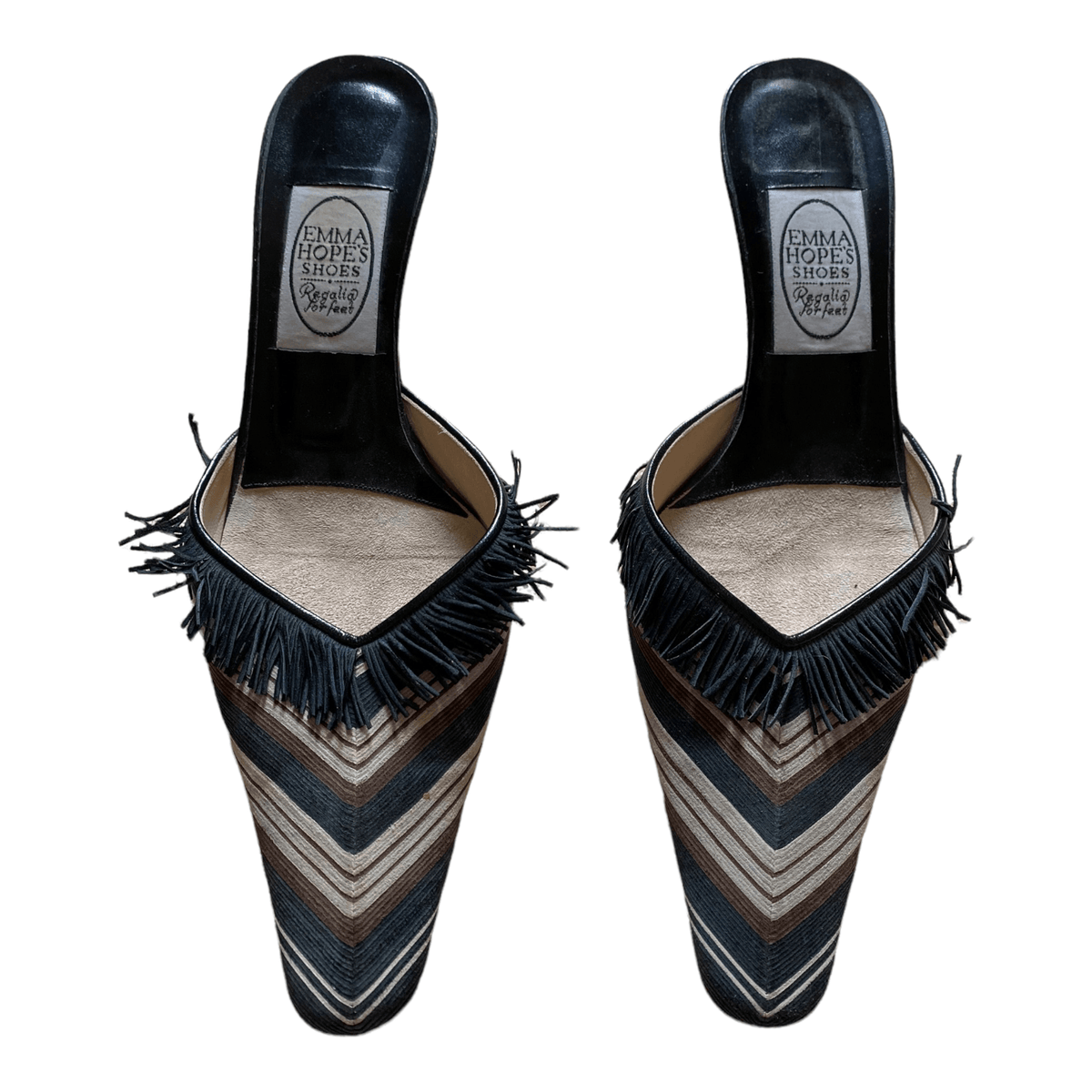 Emma Hope Suede Kitten Heeled Mules Black UK 6.5 EU 39.5 - Ava & Iva