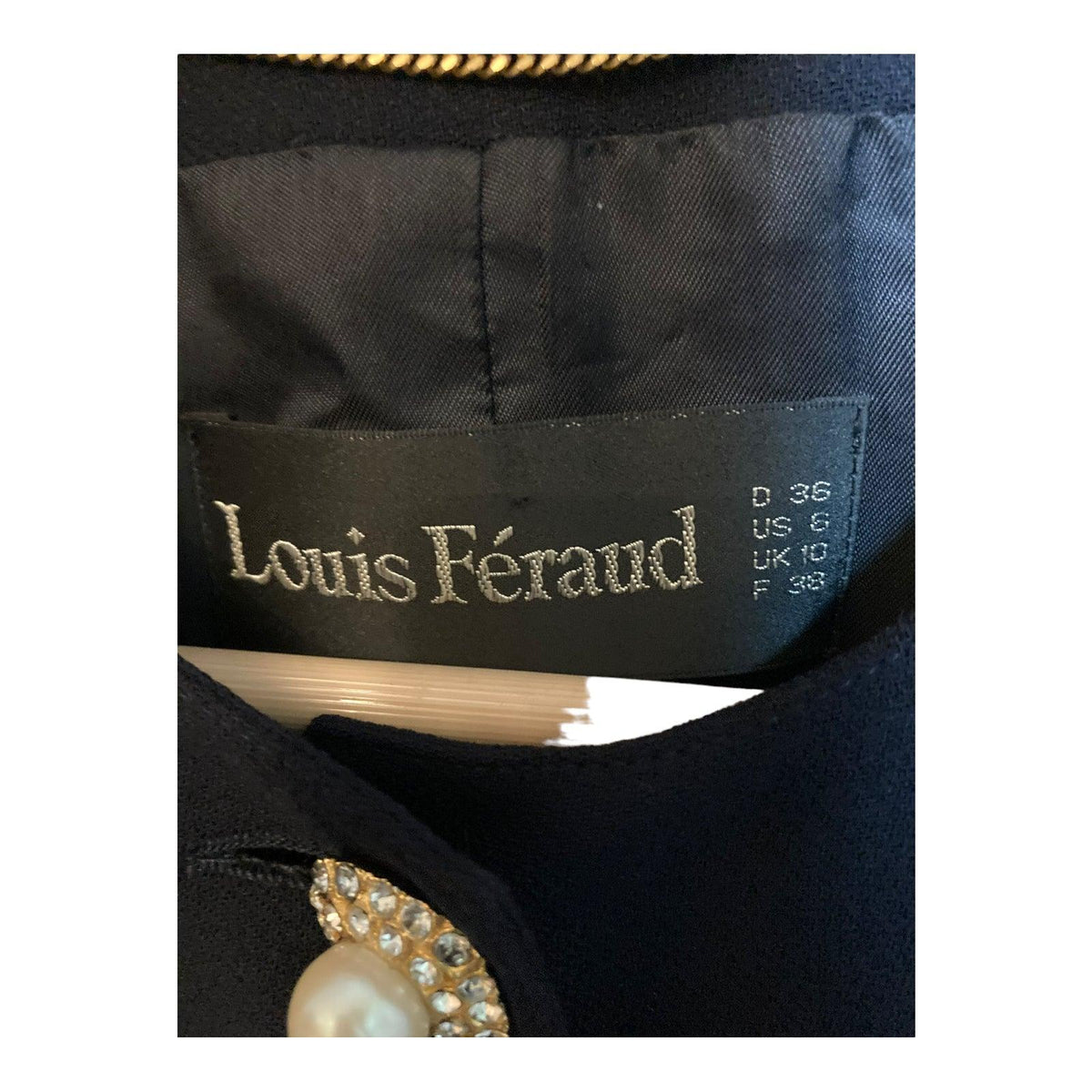 Louis Feraud Wool Navy Skirt Suit UK Size 10 - Ava & Iva