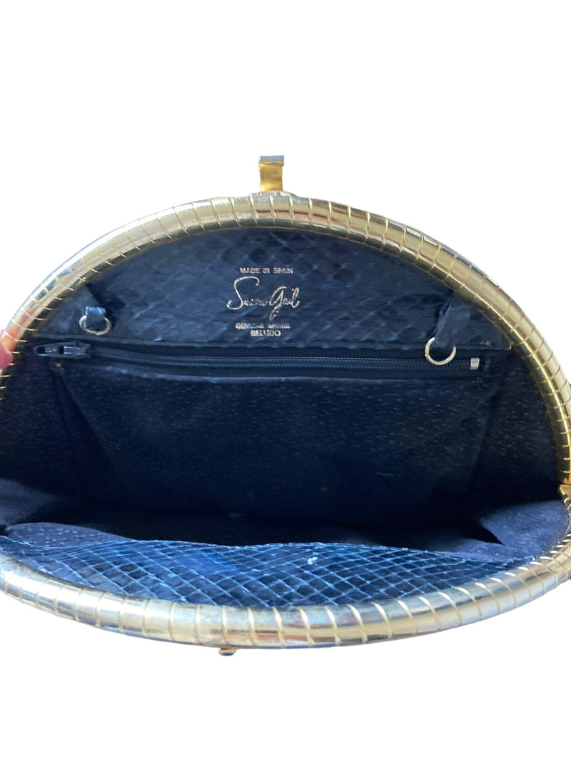 Susan Gail Genuine Snake Black Clutch Bag - Ava & Iva