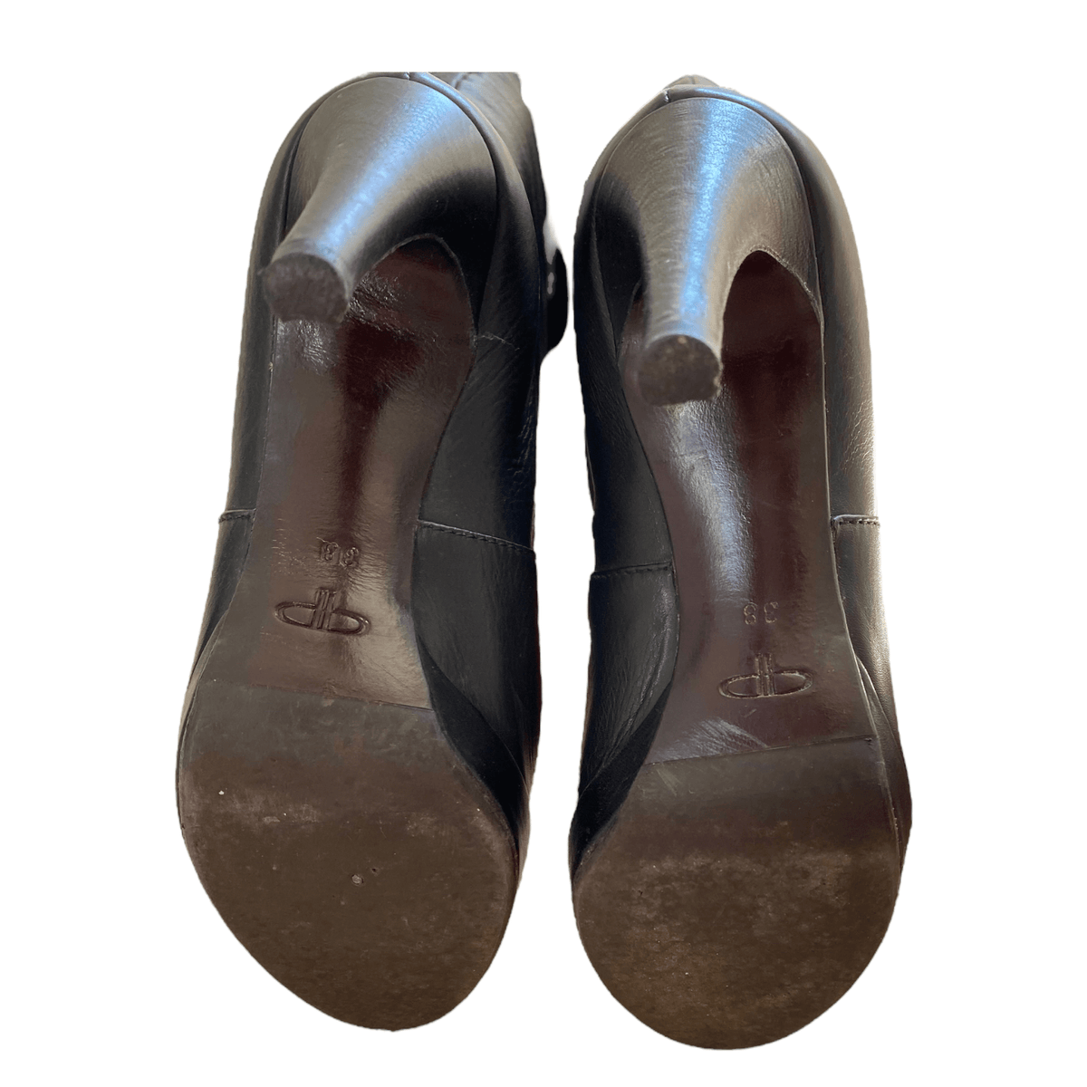 Pied a Terre Over the Knee Leather Boots Black UK 5 EU 38 - Ava & Iva