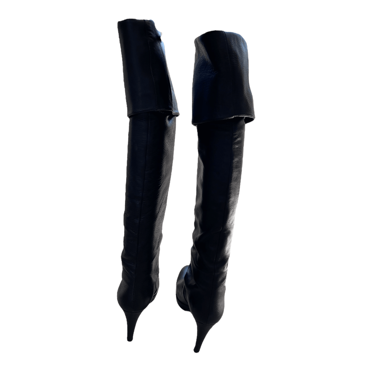 Pied a Terre Over the Knee Leather Boots Black UK 5 EU 38 - Ava & Iva