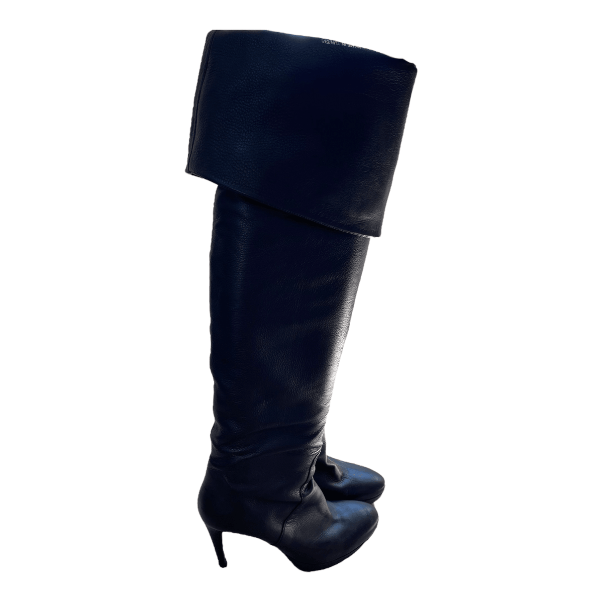Pied a Terre Over the Knee Leather Boots Black UK 5 EU 38 - Ava & Iva