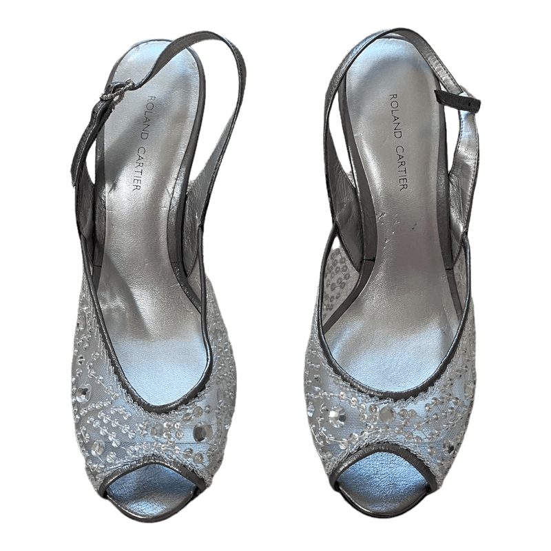 Silver closed toe heels 2025 uk
